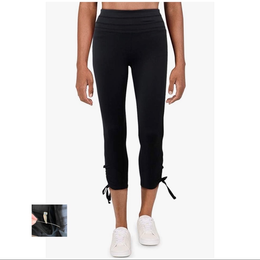 FREE PEOPLE NWOT Black Swerve Tie Ankle Leggings